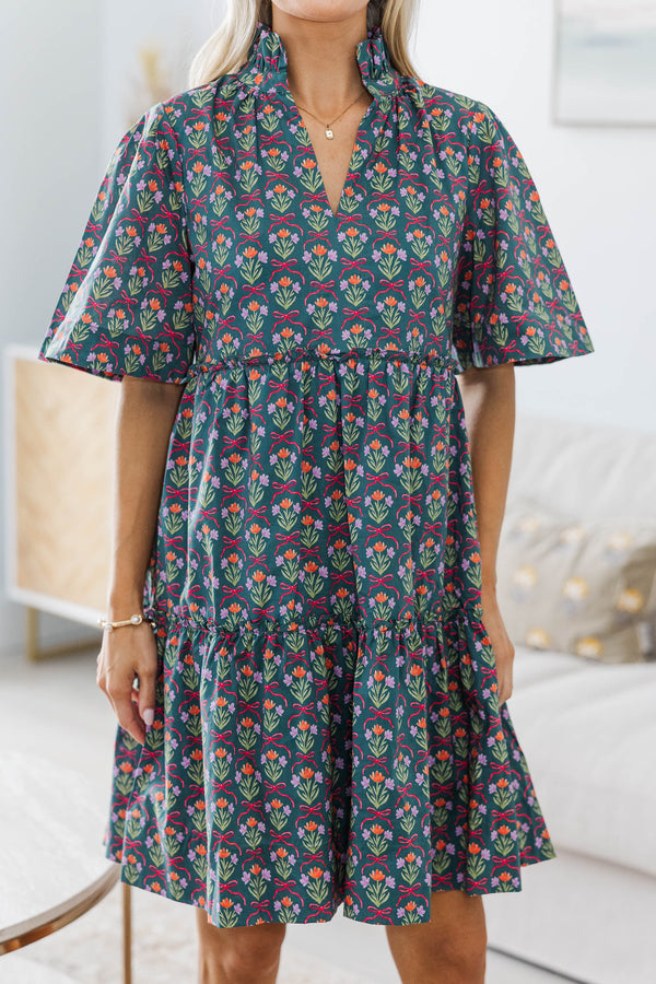 NURSING COLLECTION: Feeling Your Best Teal Medallion Dress