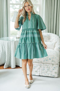 NURSING COLLECTION: Feeling Your Best Green Ditsy Floral Dress