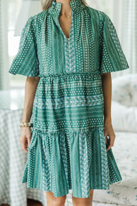 NURSING COLLECTION: Feeling Your Best Green Ditsy Floral Dress