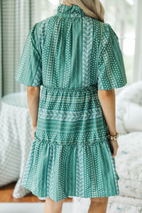 NURSING COLLECTION: Feeling Your Best Green Ditsy Floral Dress