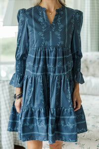 NURSING COLLECTION: In Your Happy Place Blue Floral Dress