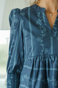 NURSING COLLECTION: In Your Happy Place Blue Floral Dress