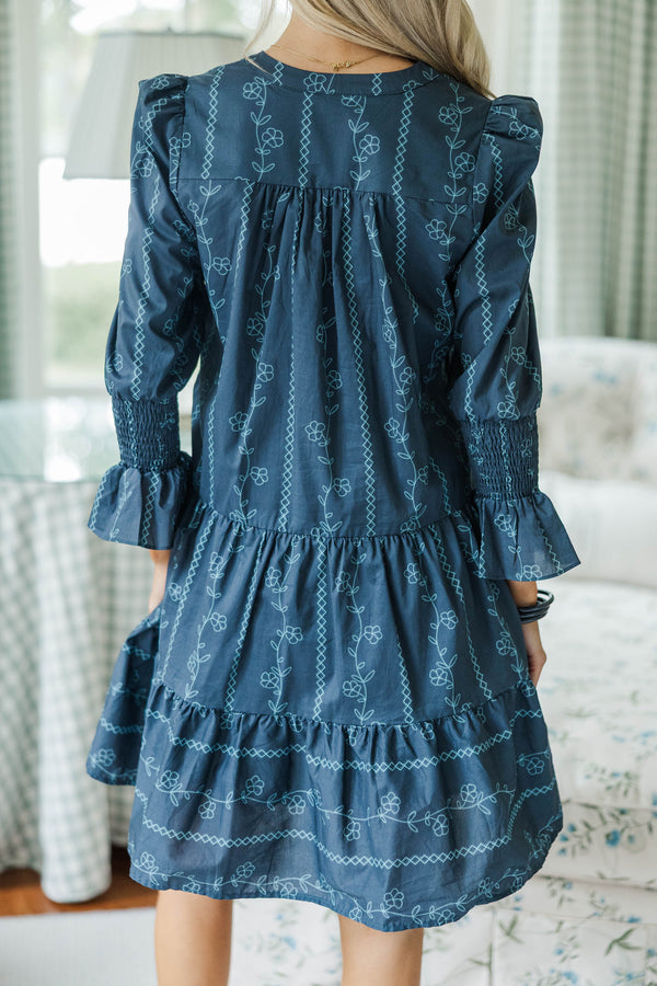 NURSING COLLECTION: In Your Happy Place Blue Floral Dress