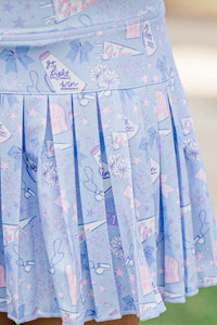 Girls: The Sadie Light Blue Spirit Print Skort Skort