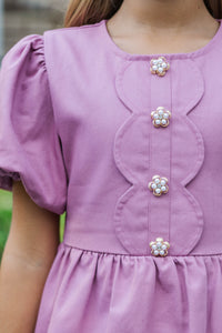 Girls: The Raighlyn Pink Scallop Dress