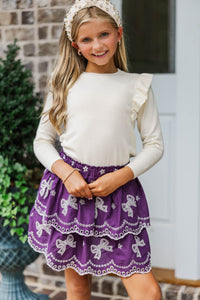 Girls: The Sarah Beth Plum Eyelet Skort