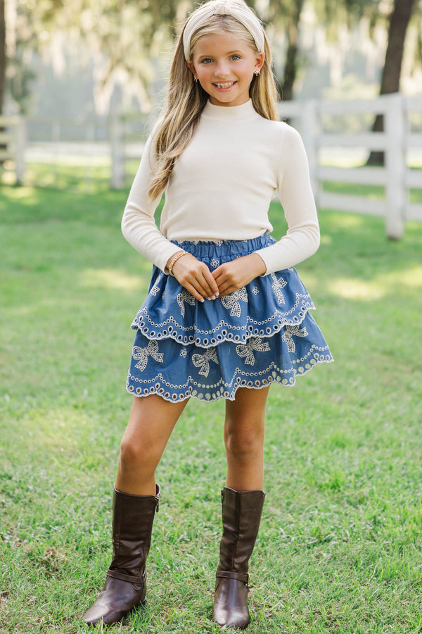Girls: The Sarah Beth Blue Eyelet Skort