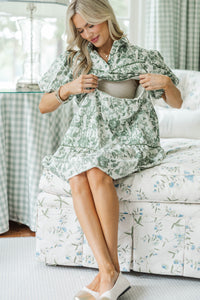 NURSING COLLECTION: Little Memories Olive Toile Dress