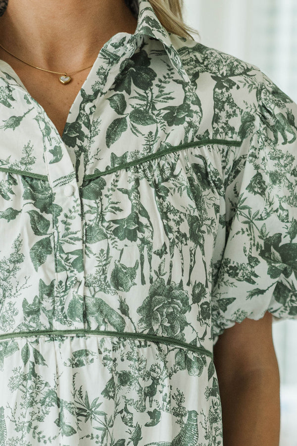 NURSING COLLECTION: Little Memories Olive Toile Dress