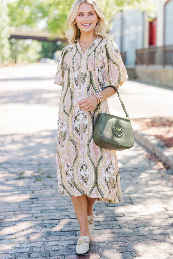 Made For Joy Brown Medallion Babydoll Dress