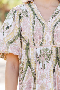 Made For Joy Brown Medallion Babydoll Dress