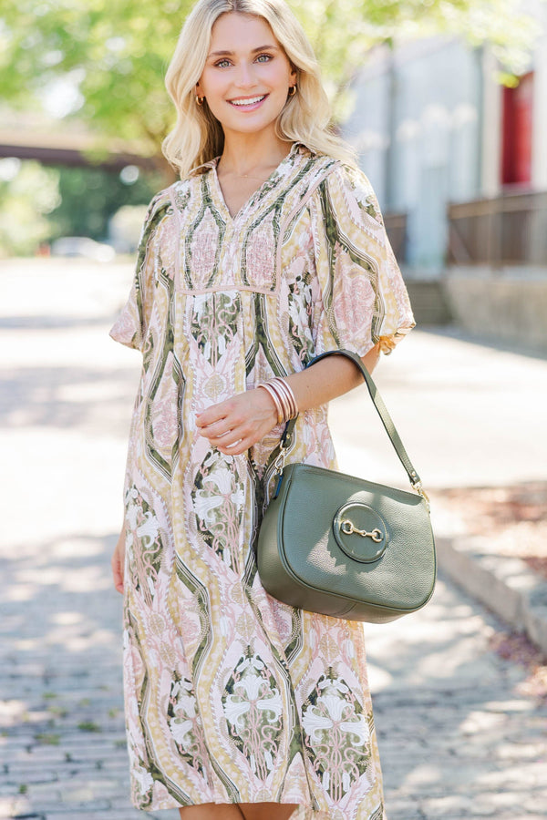 Made For Joy Brown Medallion Babydoll Dress