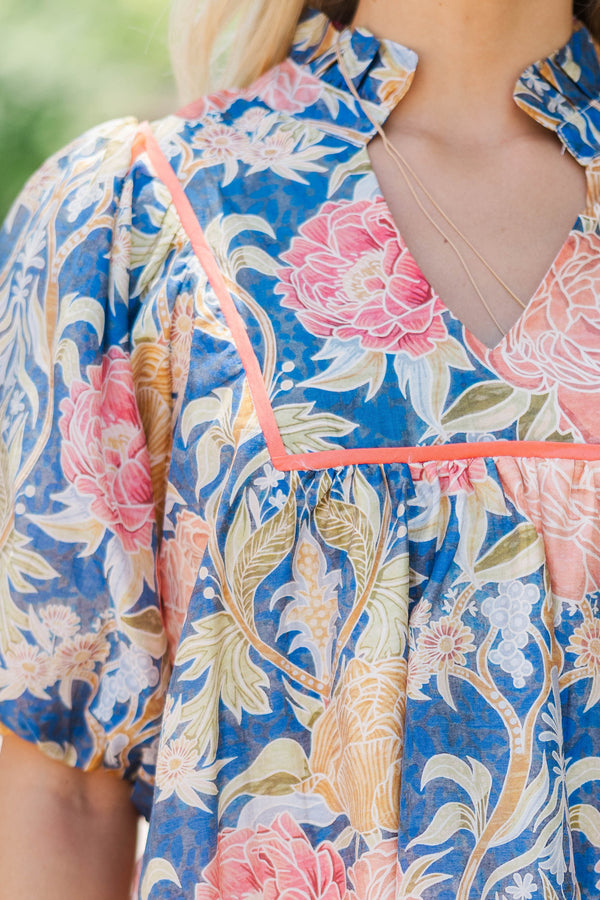 Remember The Moment Navy Floral Blouse