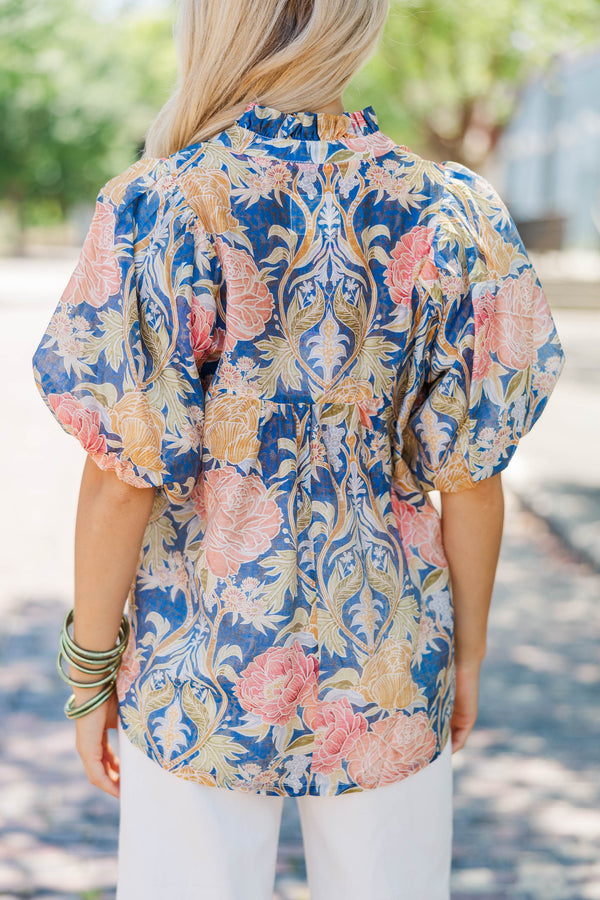 Remember The Moment Navy Floral Blouse