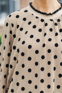 Until Forever Natural Polka Dot Blouse