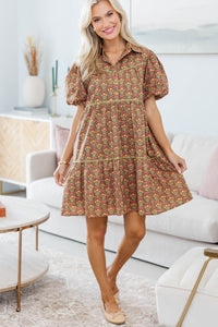 NURSING COLLECTION: Little Memories Olive Medallion Dress