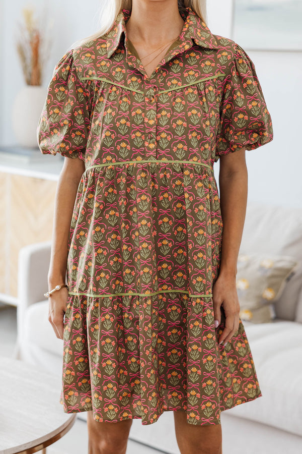 NURSING COLLECTION: Little Memories Olive Medallion Dress