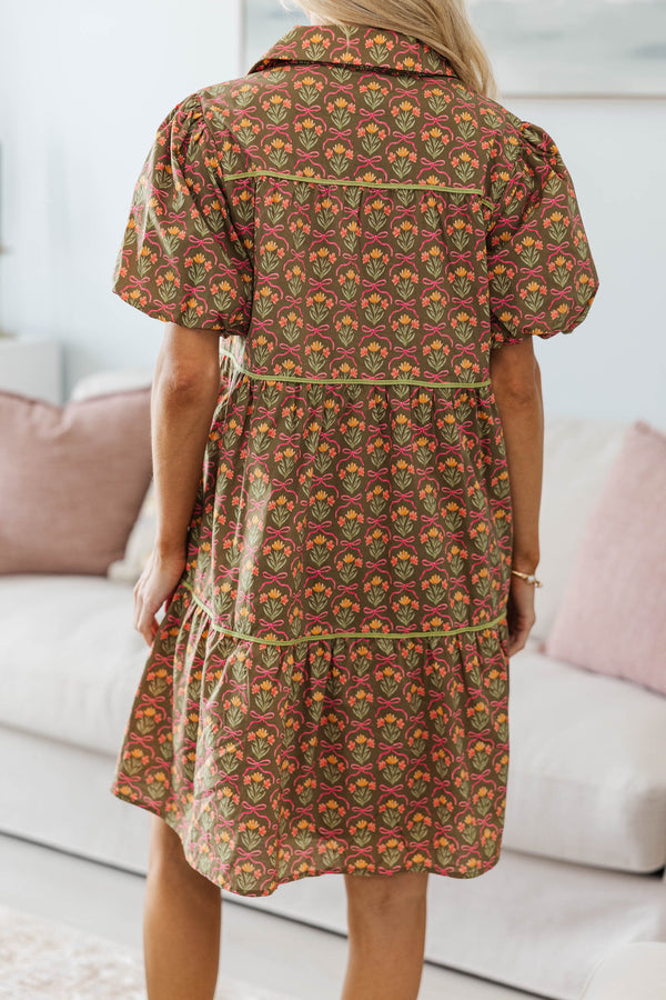 NURSING COLLECTION: Little Memories Olive Medallion Dress