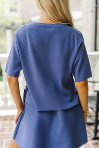 The Everyday Essential Navy Knit Top