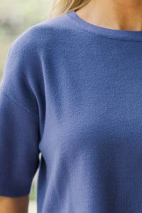 The Everyday Essential Navy Knit Top