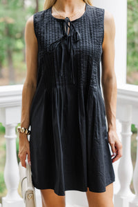 Send Them Away Black Pleated Dress