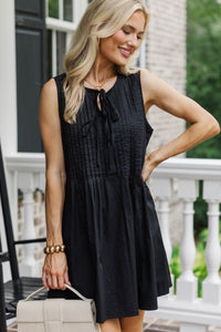 Send Them Away Black Pleated Dress