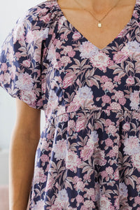 NURSING COLLECTION: Falling In Love Purple Floral Maxi Dress