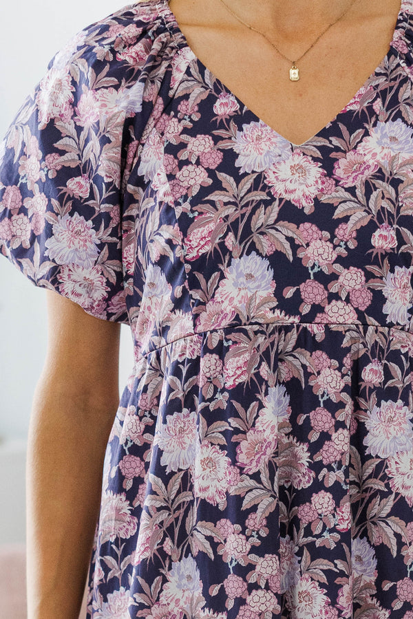 NURSING COLLECTION: Falling In Love Purple Floral Maxi Dress