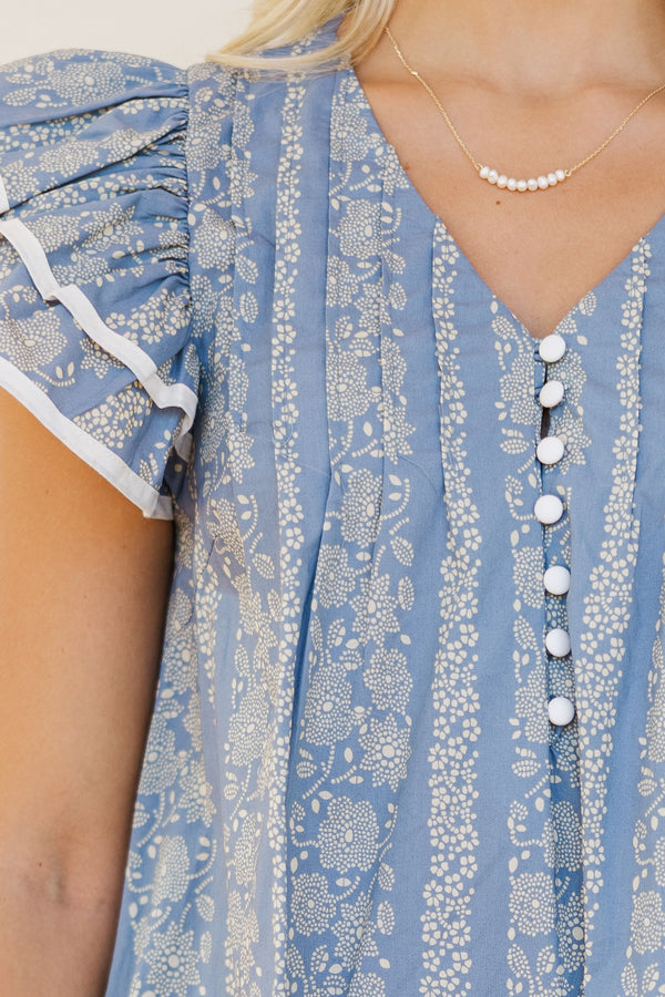 blue blur floral print mesh underbust detail shift dress Blue Blur Floral Print Mesh Underbust Detail Shift Dress