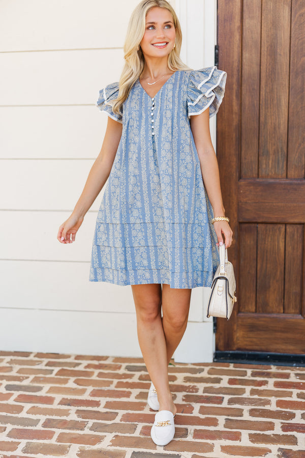 Ease & Echo Blue Floral Shift Dress, Medium - The Mint Julep Boutique | Women's Boutique Clothing Ease & Echo Blue Floral Shift Dress, Medium - The Mint Julep Boutique | Women's Boutique Clothing