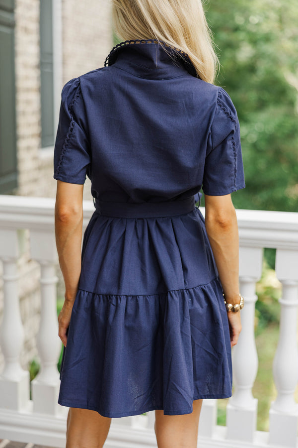 navy and blue dress Make Yourself Known Navy Dress, Large - The Mint Julep Boutique