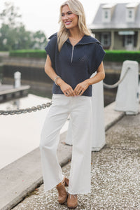 Hear Your Call Navy Blue S/S Sweater