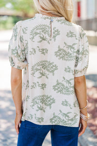 Nights Like This Sage Medallion Blouse