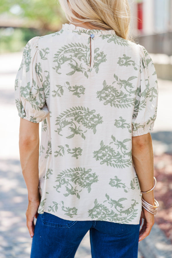 Nights Like This Sage Medallion Blouse