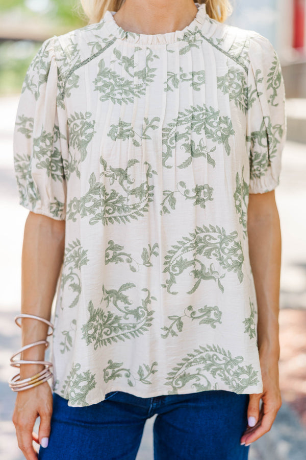 Nights Like This Sage Medallion Blouse