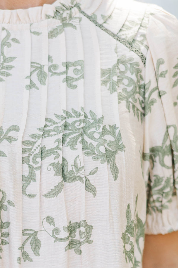 Nights Like This Sage Medallion Blouse