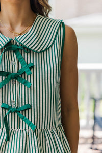The Good In You Green Striped Blouse