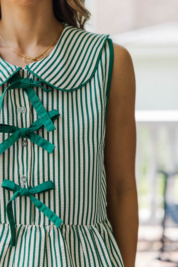 The Good In You Green Striped Blouse