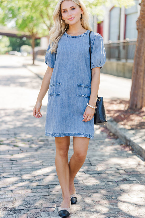 The Sweetest Day Blue Denim Dress