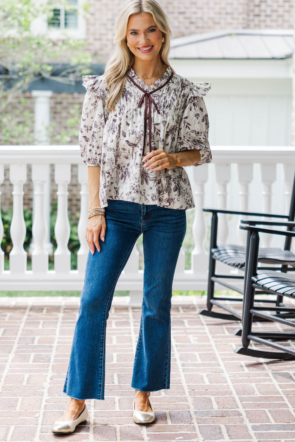 Natural Ease Brown Toile Blouse – Shop the Mint