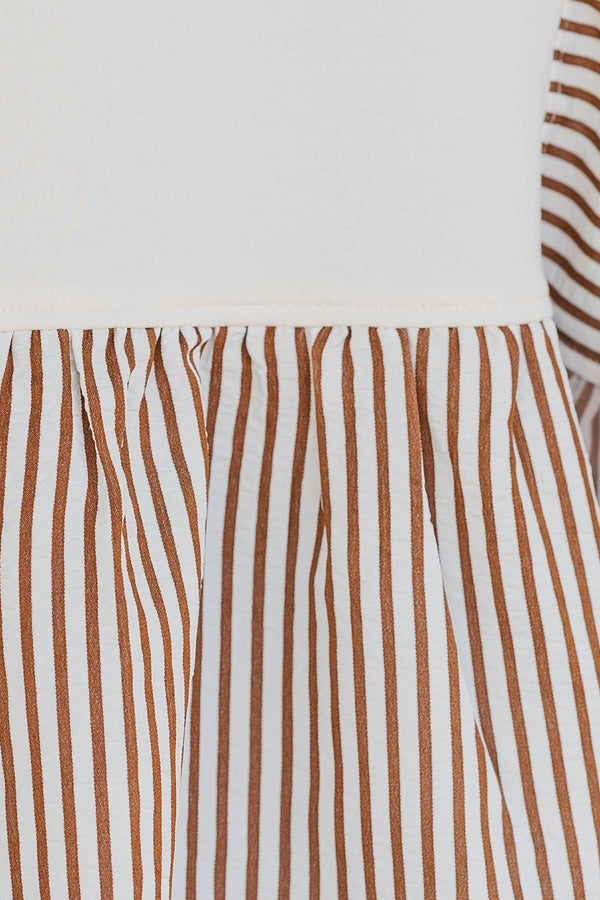 Cocoa & Cream Brown Striped Blouse