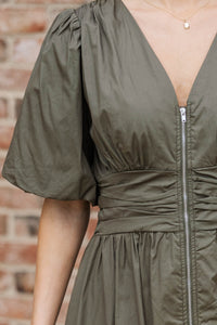 Wander With Me Olive Colorblock Dress