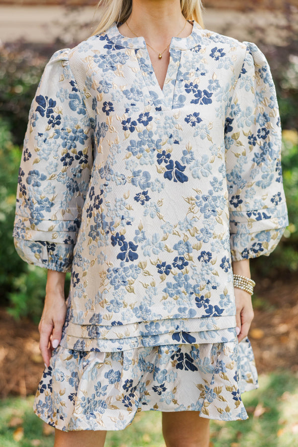 Starry Nights Blue Floral Dress