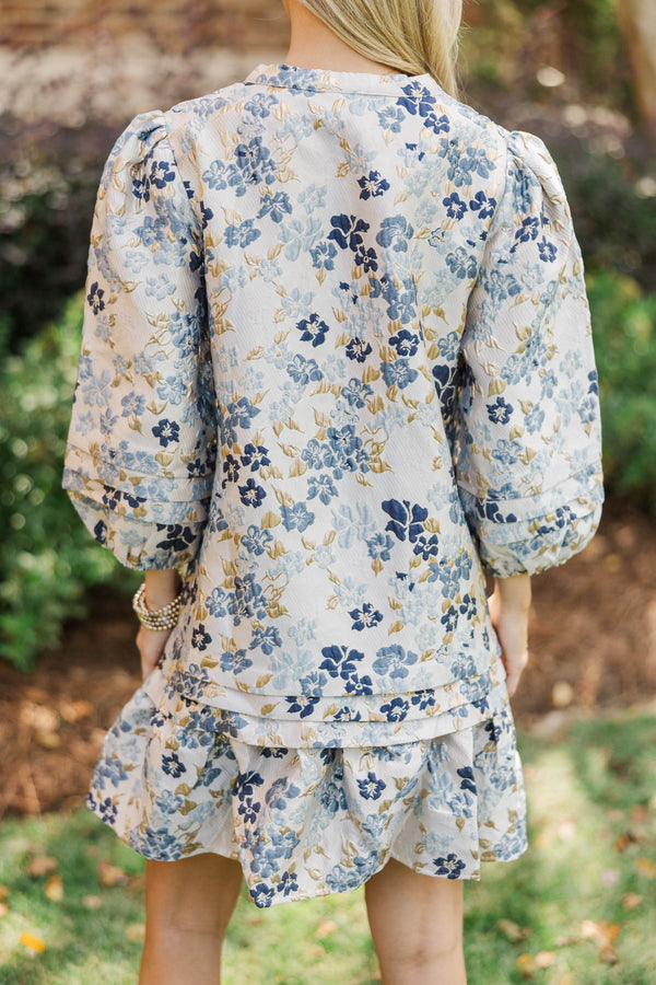 Starry Nights Blue Floral Dress