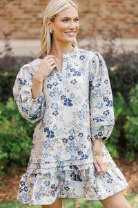 Starry Nights Blue Floral Dress