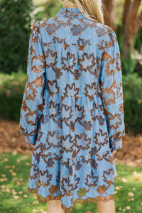 Sway With Me Blue Eyelet Babydoll Dress