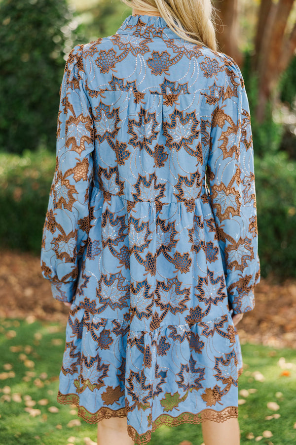 Sway With Me Blue Eyelet Babydoll Dress