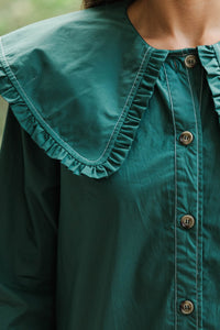 Hold That Thought Emerald L/S Babydoll Dress