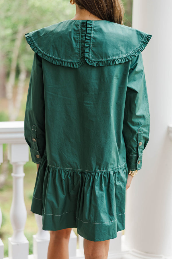 Hold That Thought Emerald L/S Babydoll Dress
