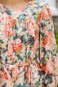 Turn The Corner Blush Floral Dress